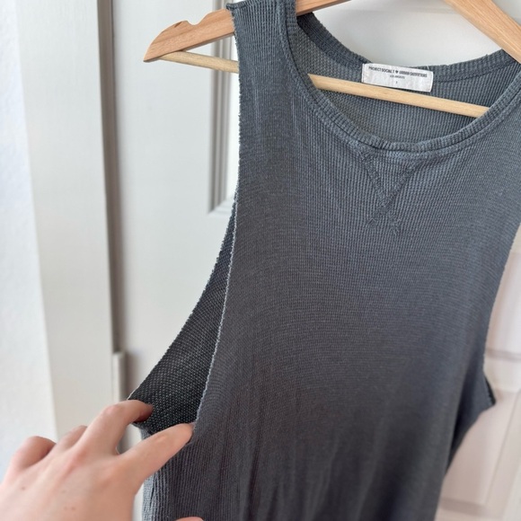 Urban Outfitters Project Social T Ribbed Grey Sleeveless Muscle Tank Top Size S - Picture 4 of 5